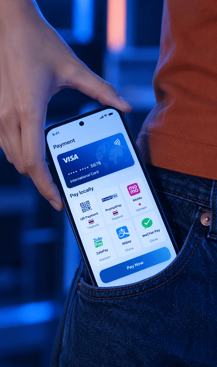 Customer making a local QR payment